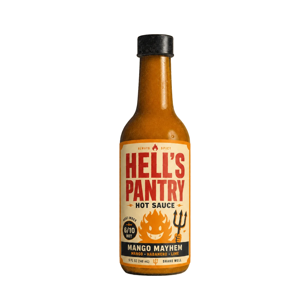 Hell's Pantry Hot Sauce Packaging - Hell's Pantry Mango Mayhem