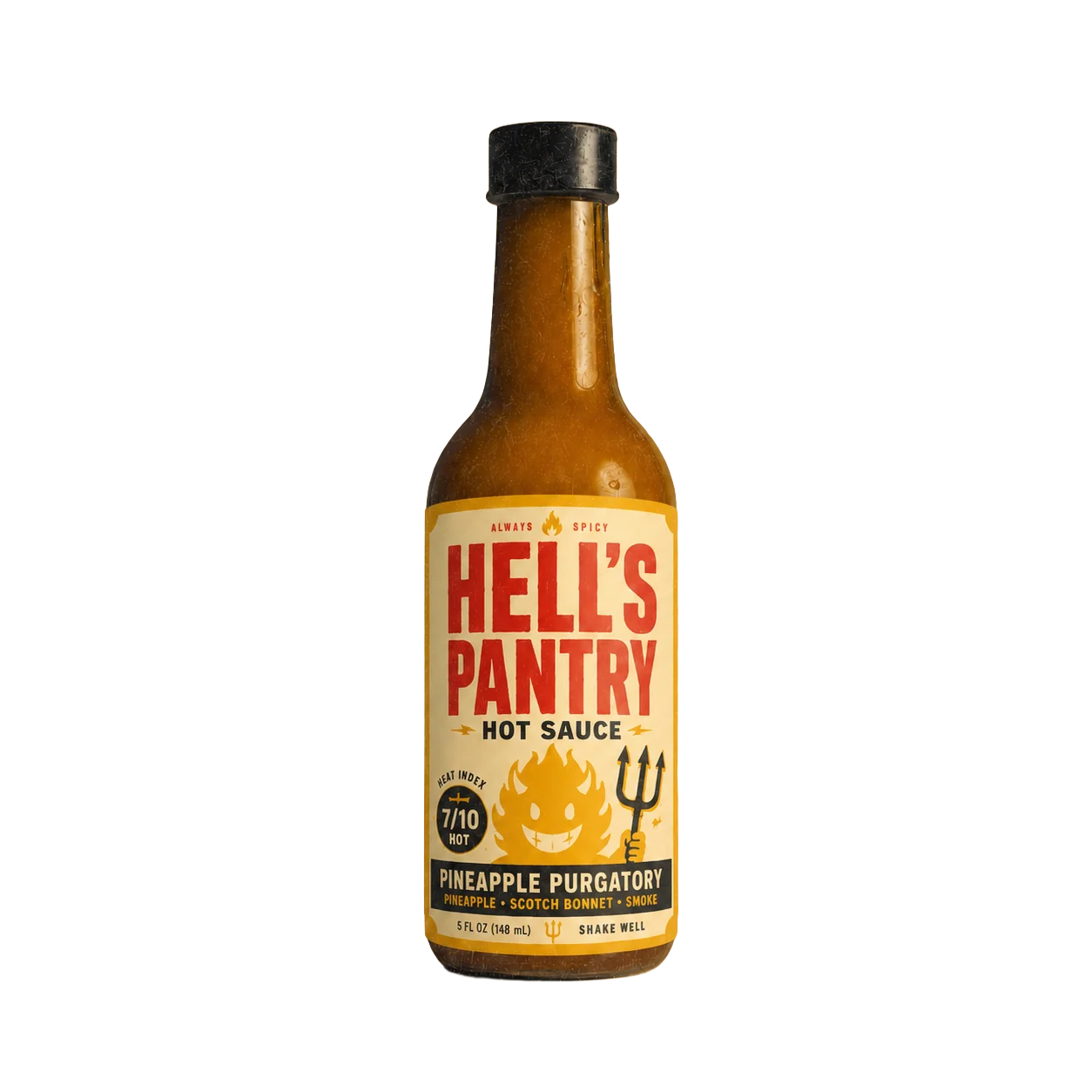 Hell's Pantry Hot Sauce Packaging - Hell's Pantry Pineapple Purgatory