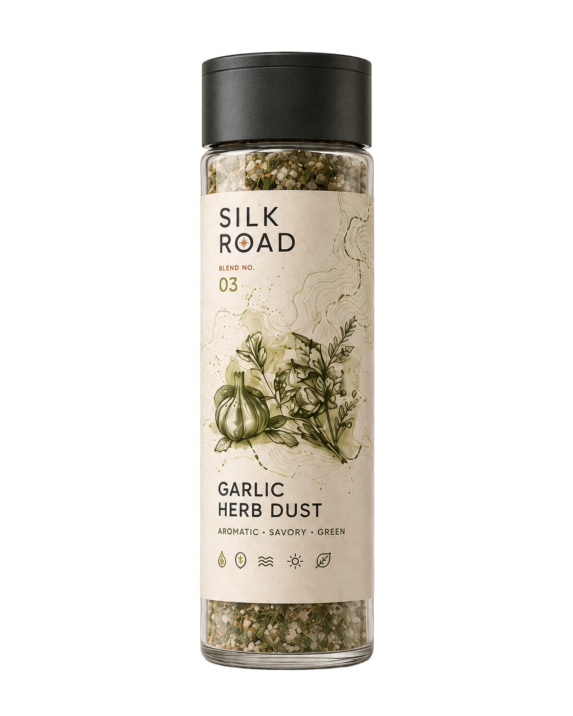 Silk Road Spices Packaging - Silk Road Garlic Herb Dust