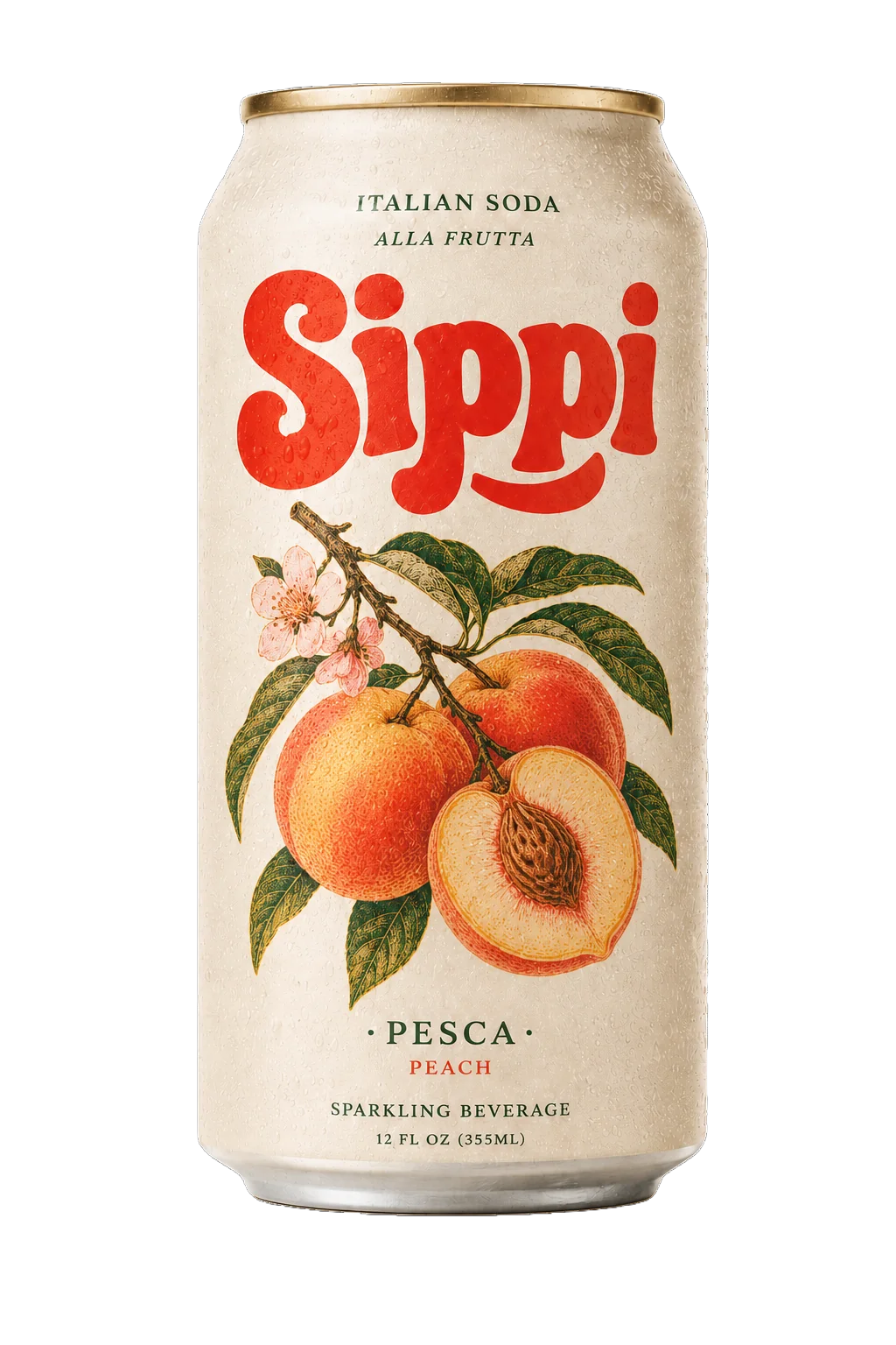 Sippi Soda Packaging - Peach Sippi