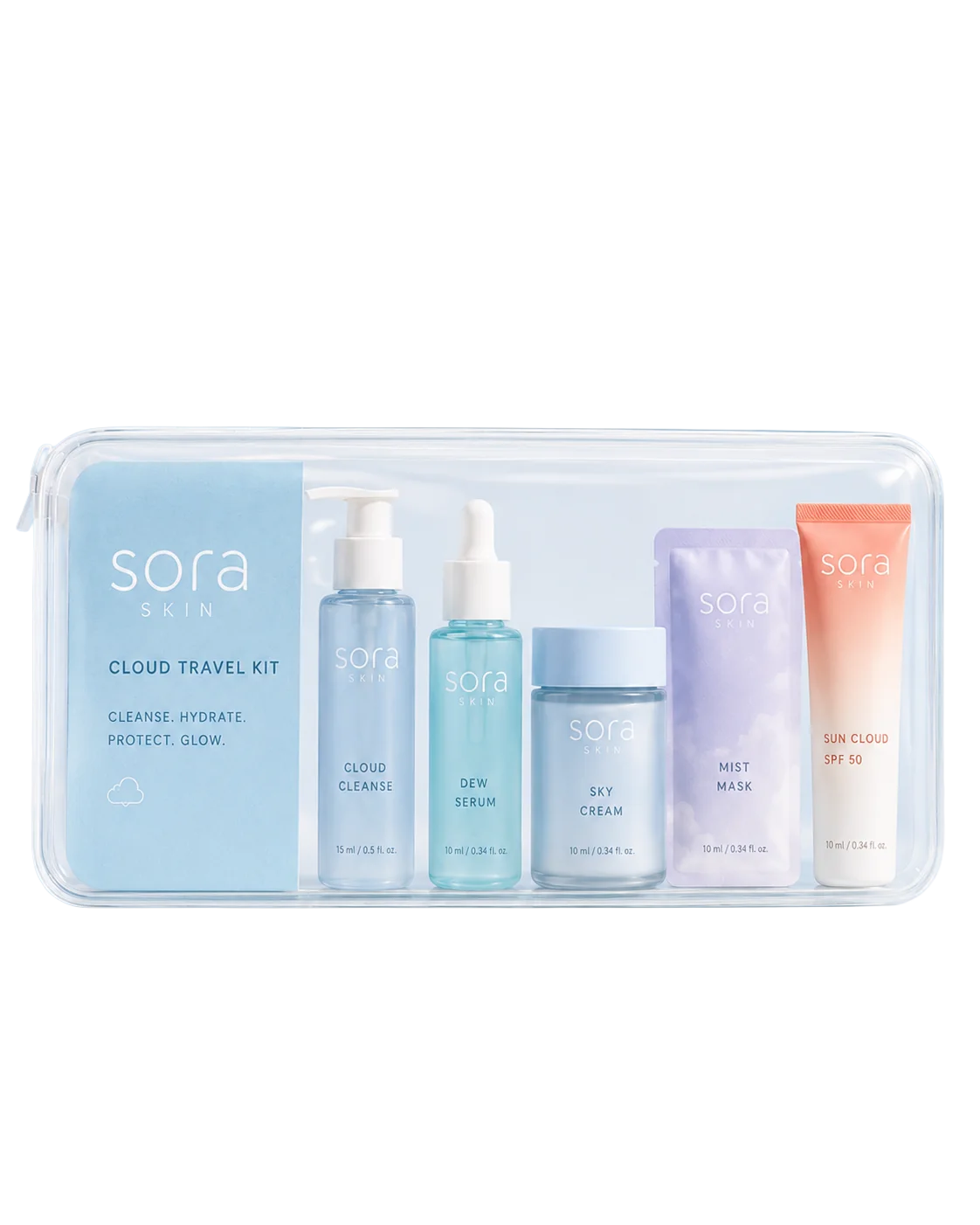 Sora Skincare Packaging - Sora Cloud Travel Kit