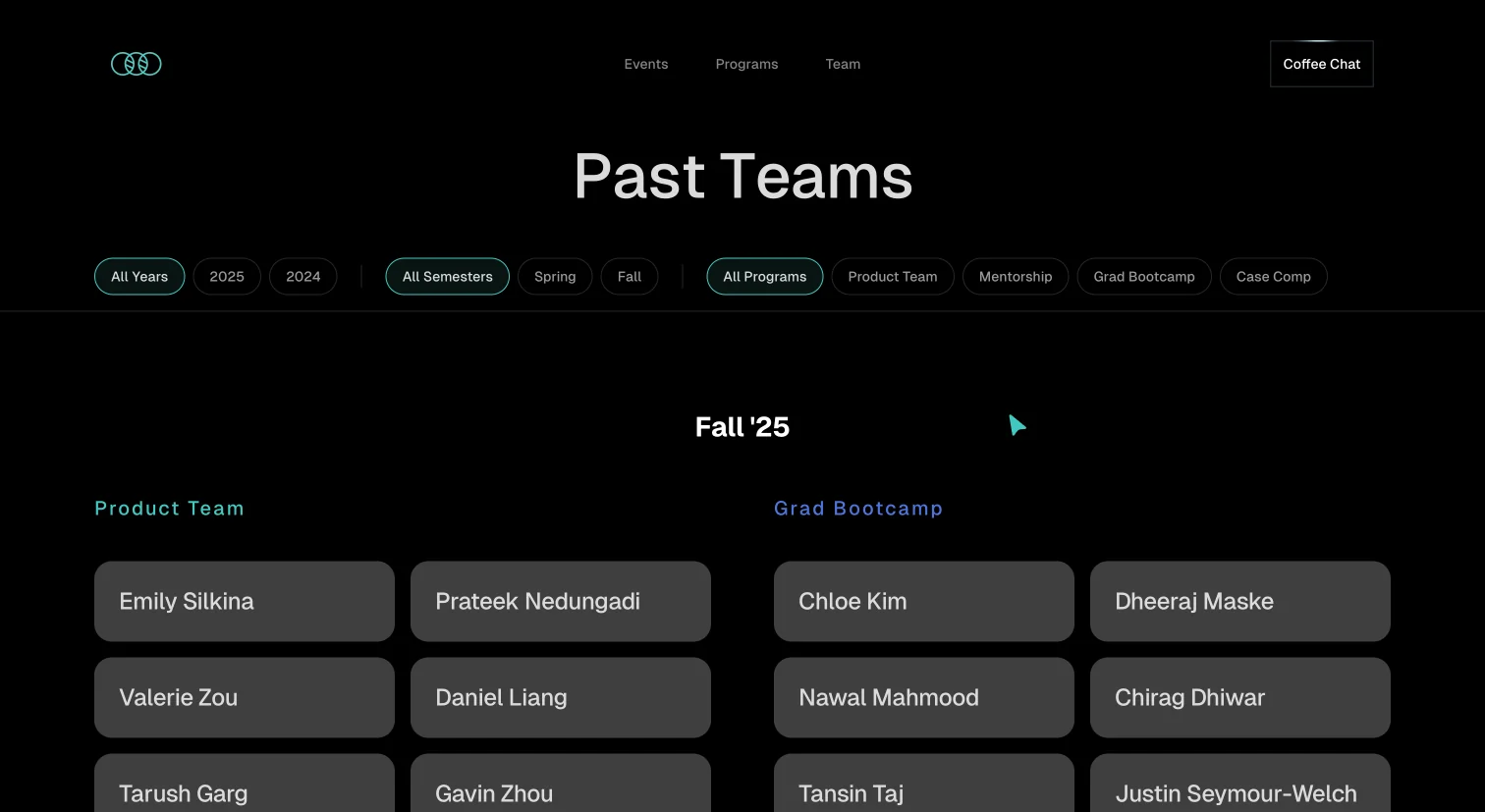 PMC Website - PMC Past Teams